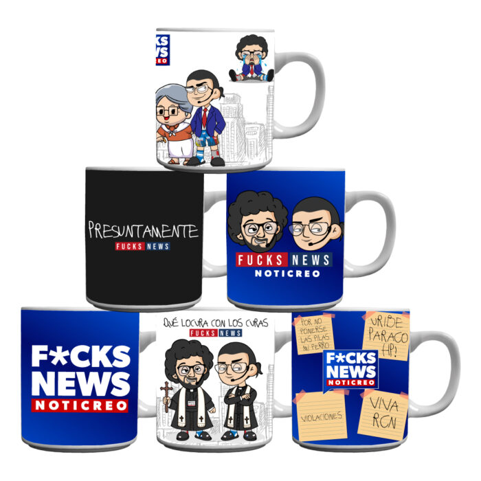 Set de 6 Mugs Fucks News -  Producto exclusivo para Bogotá